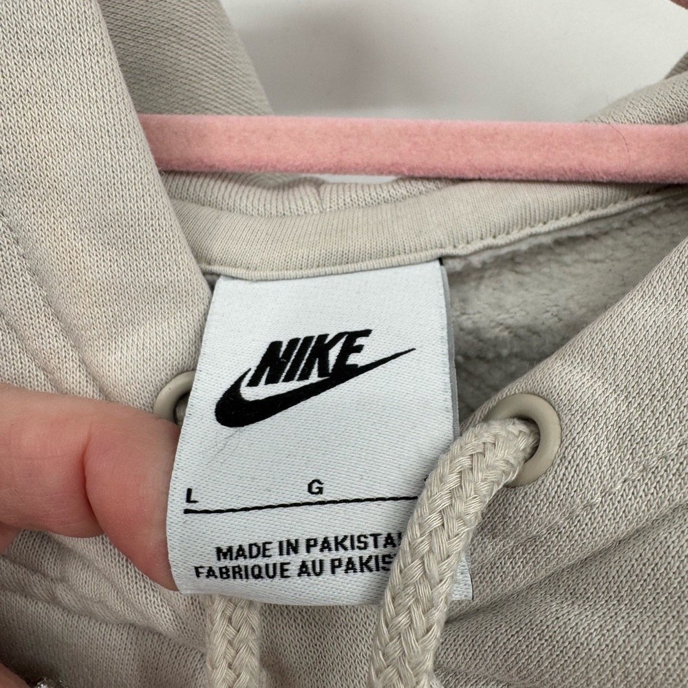 Nike Light Gray/Beige Pullover Hoodie Size Large - Picture 5 of 6